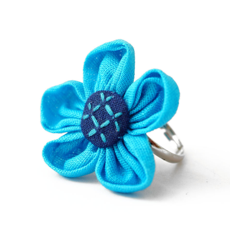 Кільце ганчіркове безрозмірне Квітка Блакитне