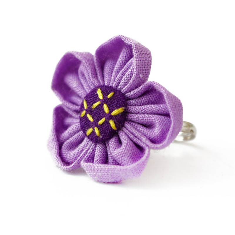 Кільце ганчіркове безрозмірне Квітка Бузкове