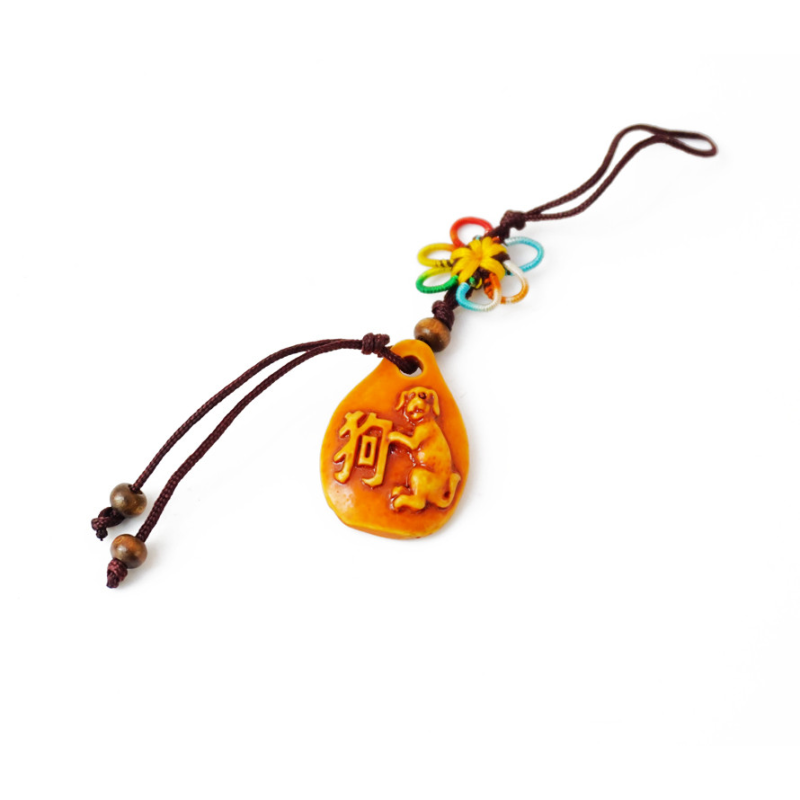 Брелок Фен Шуй Крапля Собака пластик