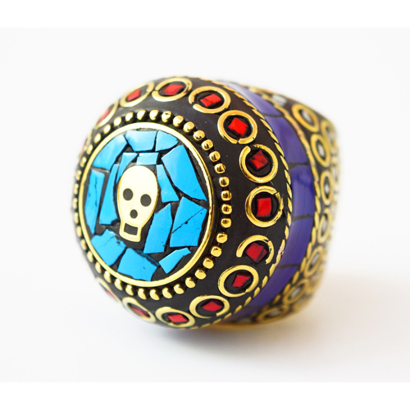 Кільце Череп NEHA-NR24 Блакитне