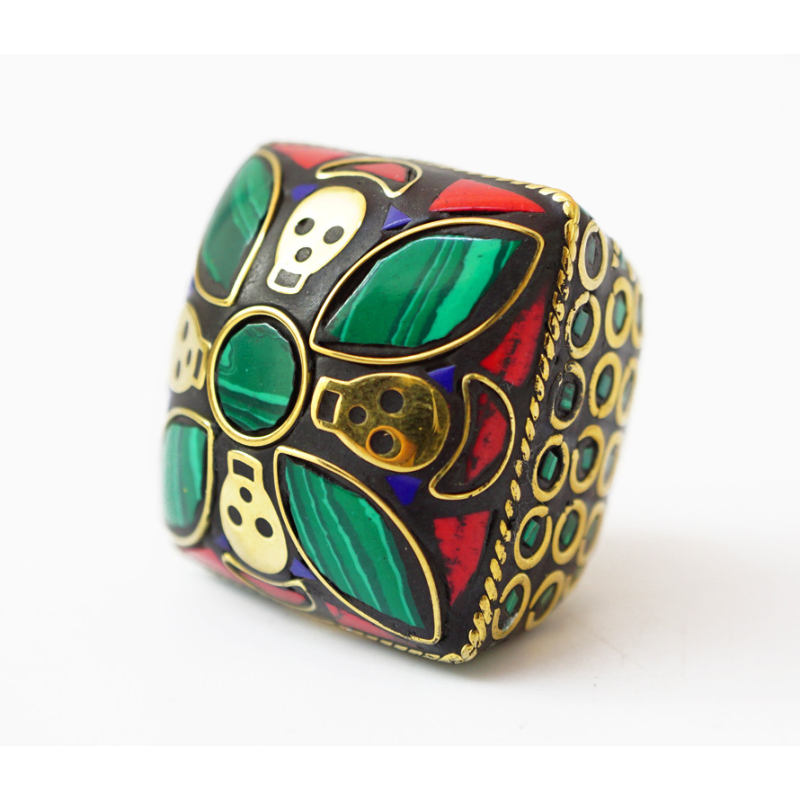 Кільце Череп NEHA-NR23 Зелене