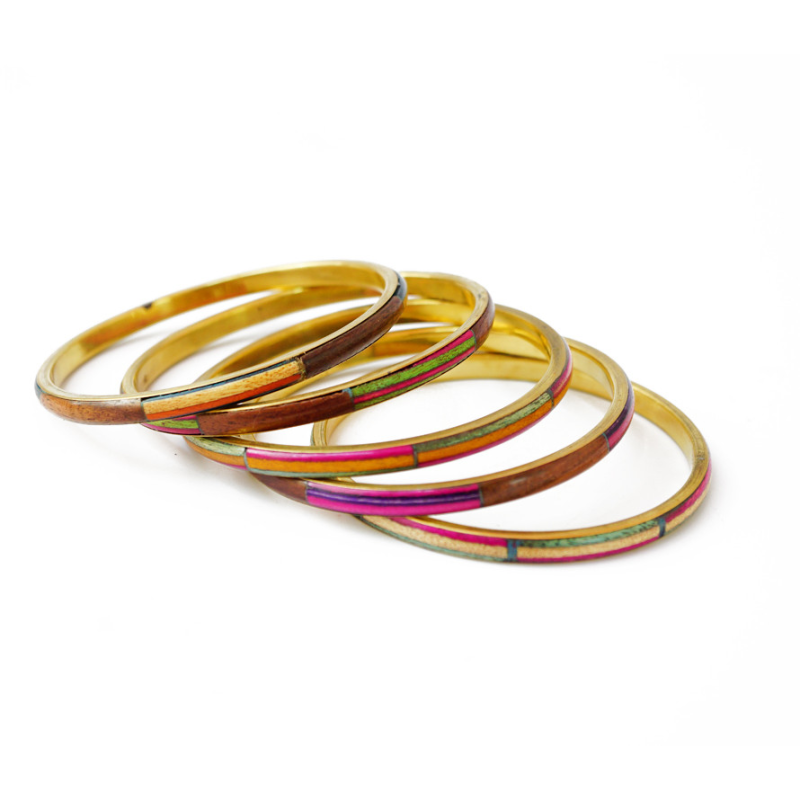 Браслет Кістка + Латунь 5 кілець арт.1410