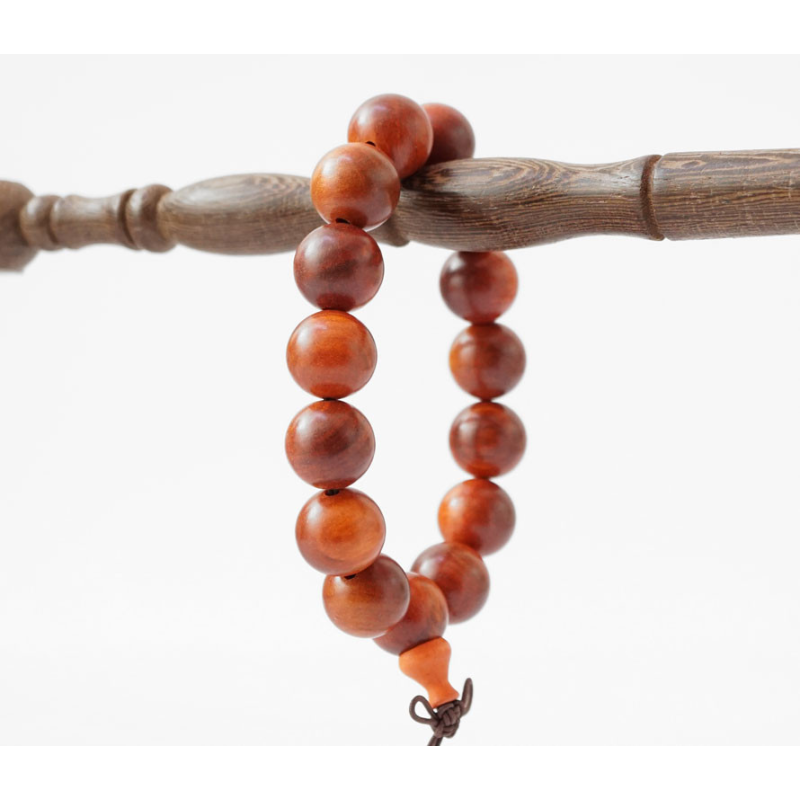 Чітки 15 намистин 15мм. Червоний палісандр