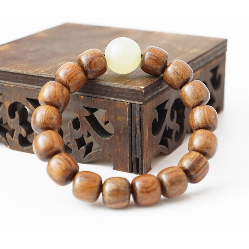 Чітки браслет Полісандр + Нефрит 12мм. 16 намистин Чітки браслет Полісандр + Нефрит 12мм. 16 намистин