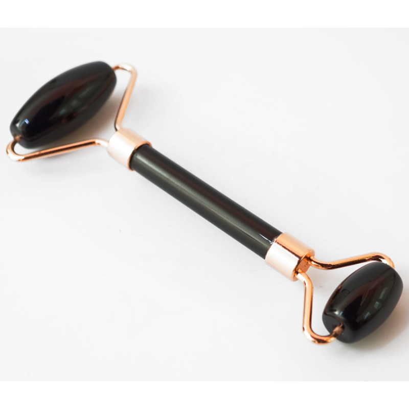 Масажер кам“яний Гуа Ша Валик подвійний Обсидіан