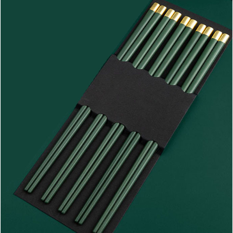 Палички для їжі KangJu набір 5 пар Зелені Пластик