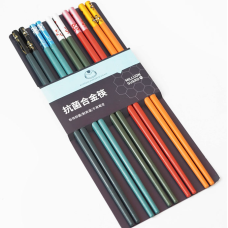 Палички для їжі KangJu набір 5 пар Кольорові квіти Пластик