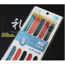 Палички для їжі 5 пар 24см. П“ять квітів із золотом