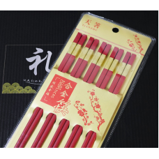 Палички для їжі 5 пар 24см. Червоний Цзіньфу