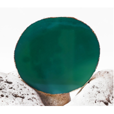 Зріз агата із золотою облямівкою 8 - 10 см. Зелений