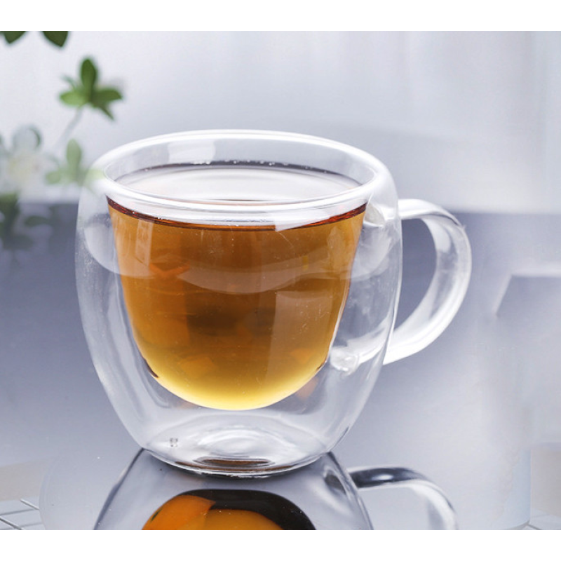 Чашка подвійне скло Овал 100мл.