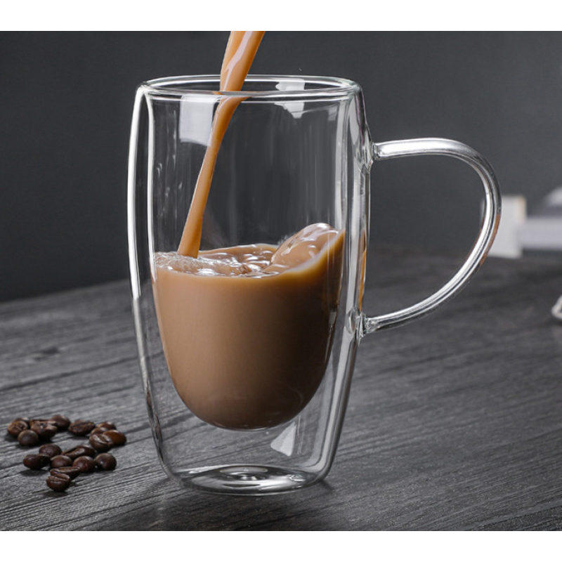 Чашка подвійне скло Овал 420мл.