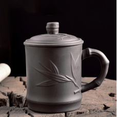 Чашка Листя бамбука чорна 300мл.