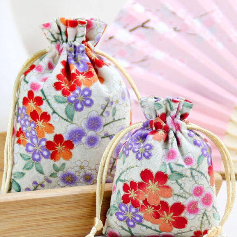 Мішечок х\б Квіти вишні Кремовий Мішечок х\б Квіти вишні Кремовий