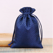 Мішечок парчовий Решітка Синій