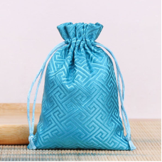 Мішечок парчовий Решітка Блакитний