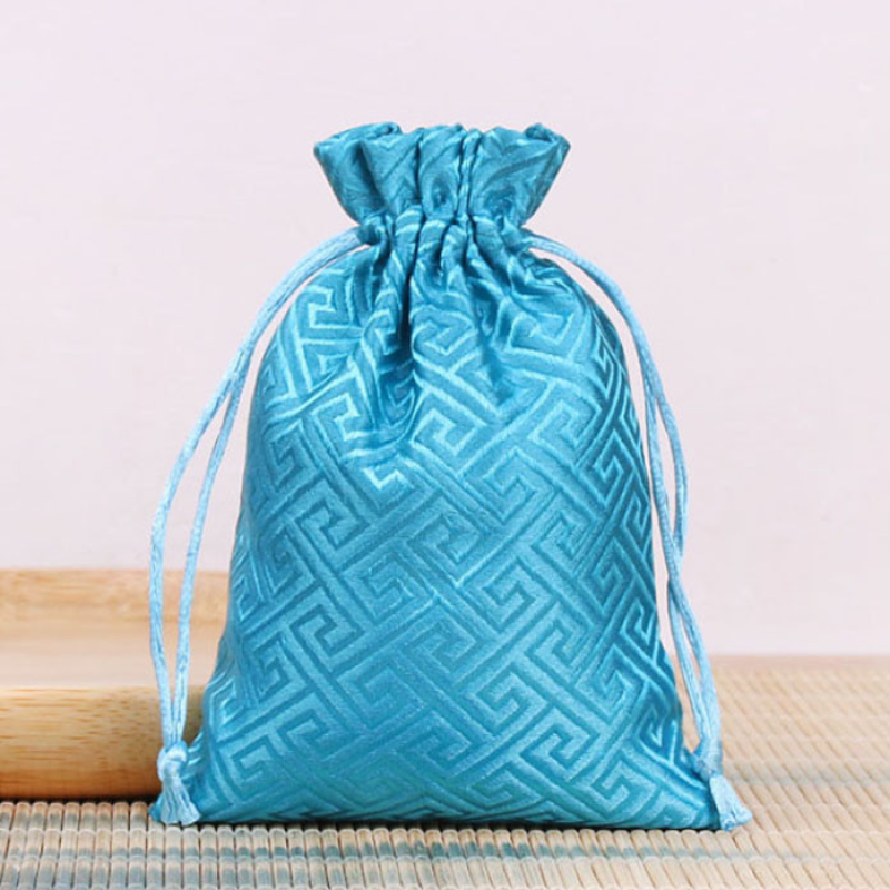 Мішечок парчовий Решітка Блакитний