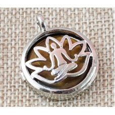 Кулон що відкривається Йога в лотосі, вставка Тигрове око