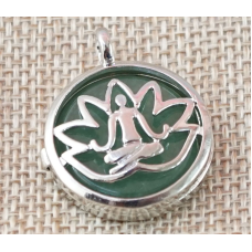 Кулон що відкривається Йога в лотосі, вставка Зелений авантюрин