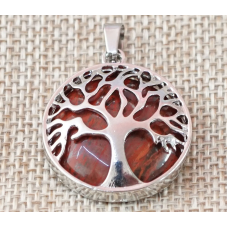 Кулон Дерево Життя вставка Червона яшма