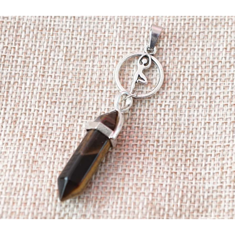 Кулон Йога вставка Тигрове око