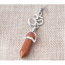 Кулон ОМ вставка Червоний авантюрин