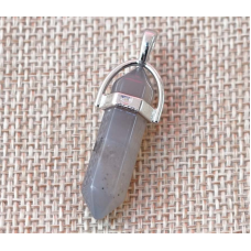 Кулон кам“яний шестигранний із пояском Сірий агат