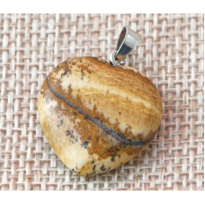 Кулон кам“яний Серце Пісочна яшма