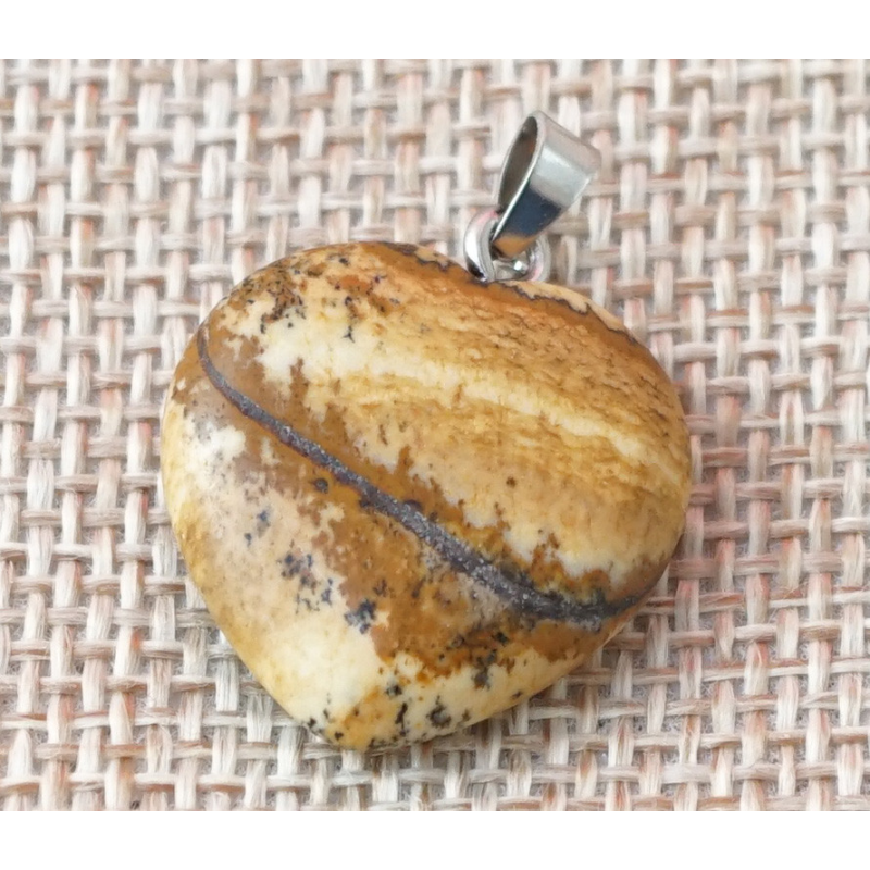 Кулон кам“яний Серце Пісочна яшма