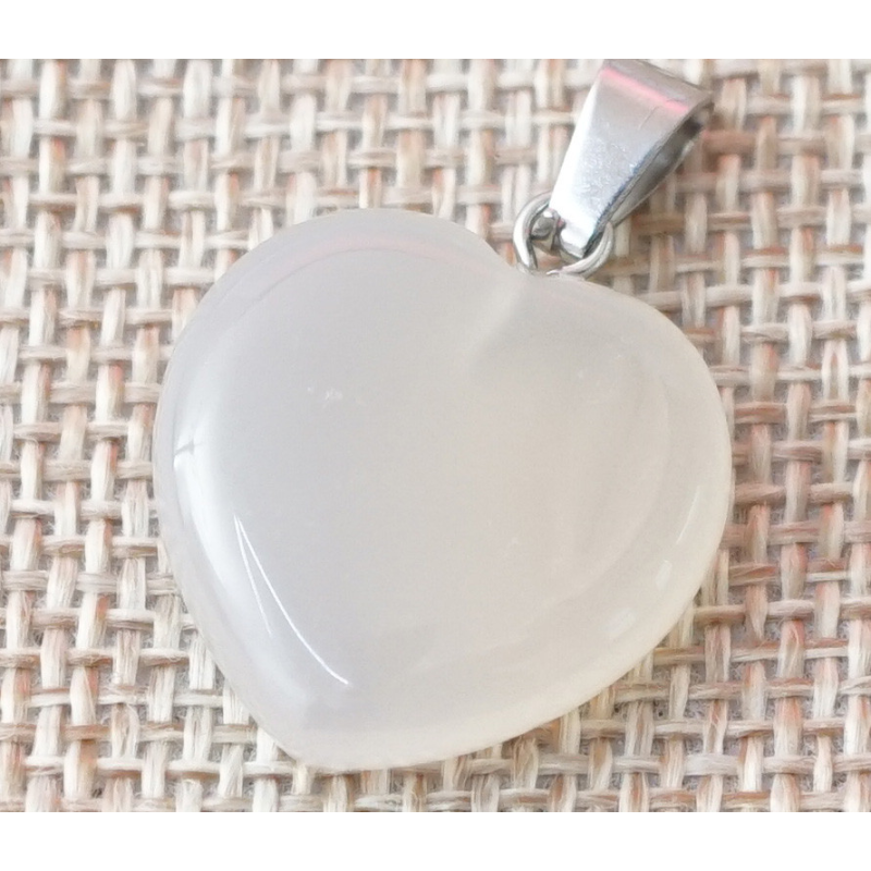 Кулон кам“яний Серце Сірий агат