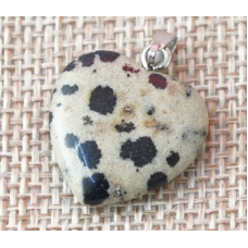 Кулон кам“яний Серце Долматинова яшма