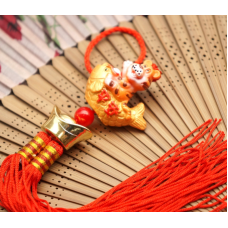 Підвіска Жовтий Тигр на грошовій рибі