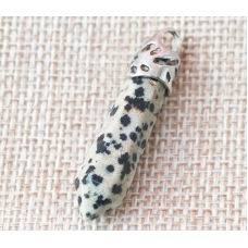 Кулон шестигранний в оправі Яшма далматин