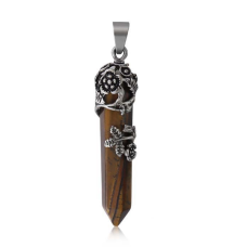 Кулон Квітка вставка Тигрове око