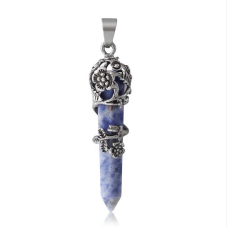 Кулон Квітка вставка Содаліт