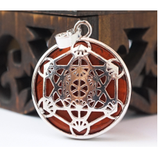 Кулон Метатрон вставка Червона яшма