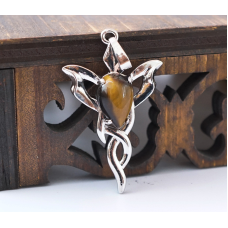 Кулон Кадуцей вставка Тигрове око