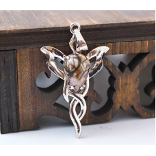 Кулон Кадуцей вставка Родоніт