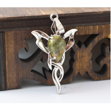 Кулон Кадуцей вставка Унакіт