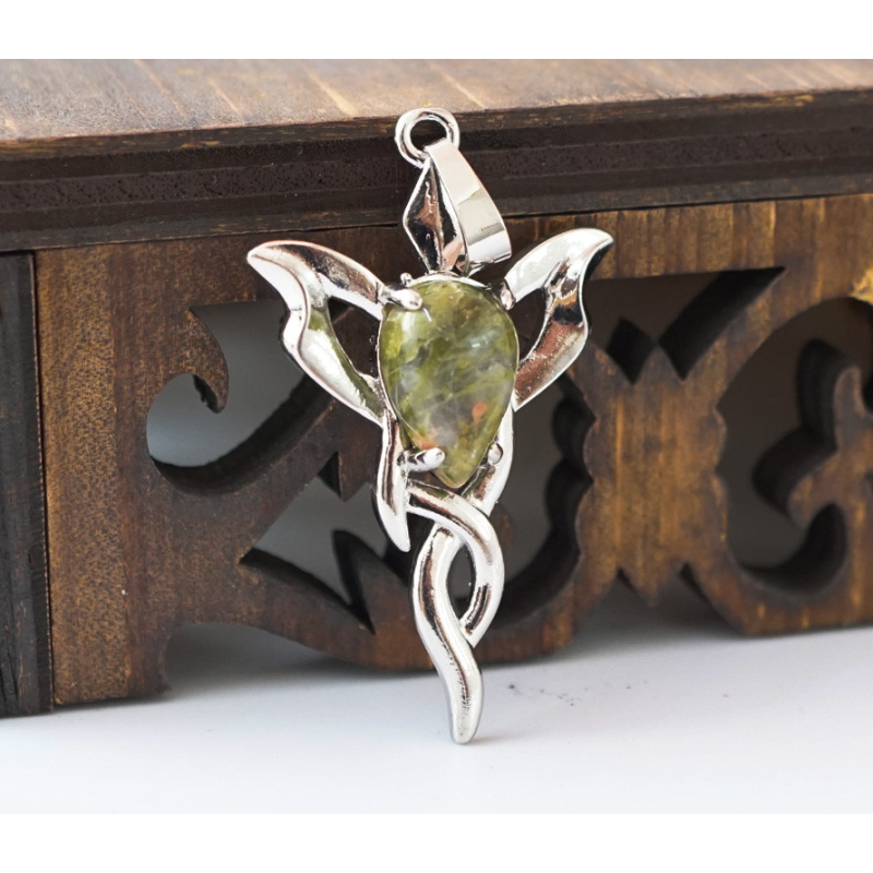 Кулон Кадуцей вставка Унакіт