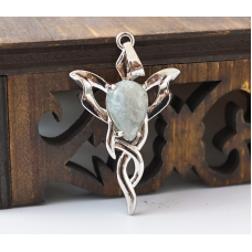 Кулон Кадуцей вставка Лабрадорит