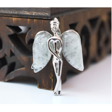 Кулон Ангел з кам“яними крилами вставка Гірський кришталь