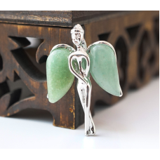 Кулон Ангел з кам“яними крилами вставка Зелений авантюрин