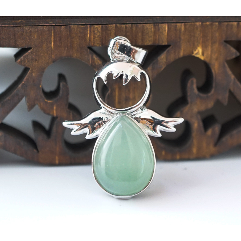 Кулон “Янголятко“ вставка Зелений авантюрин