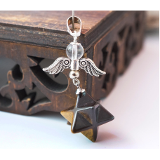 Кулон Кадуцей з меркабою Тигрове око