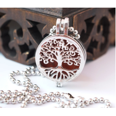 Кулон коробочка Дерево Життя вставка Червона яшма