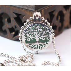 Кулон коробочка Дерево Життя вставка Зелений авантюрин