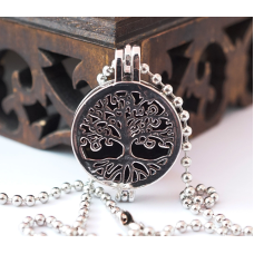 Кулон коробочка “Дерево Життя“ вставка Чорний обсидіан