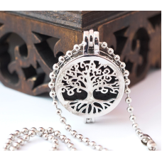 Кулон коробочка Дерево Життя вставка Лавовий камінь