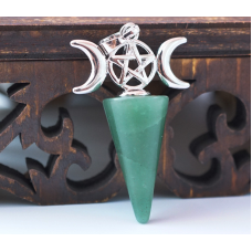 Маятник кам“яний Триєдина богиня Зелений авантюрин